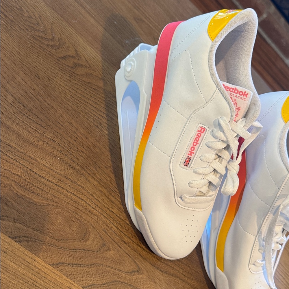 Reebok Women’s Princess Sneaker White/Pink/Yellow. Unique retro vibe never worn